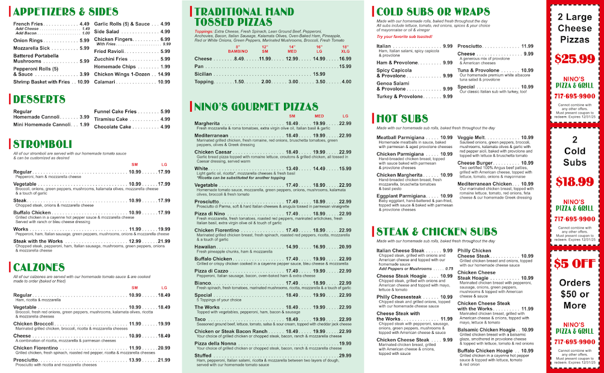 Nino's Pizza & Grille Menu - Image 2